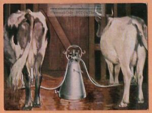 Modern Dairy Cow Milking Machine 1930s Ad Trade Card