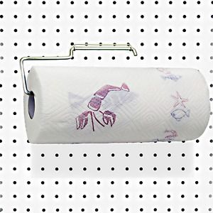 1 Pack Sturdy Steel Pegboard Paper Towel Holder | Hook to anywhere standard pegb