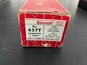 Starrett 657T Magnetic Base w/Post Assembly 657X 1/4&#034;  657U Flex-O-Post 657P
