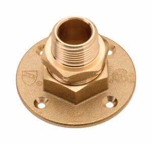 Home-Flex 11-464-005 1/2 in. Brass Corrugated SS Tube x MIPT Termination Flange