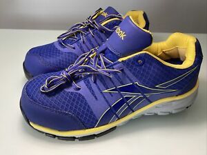 Reebok RB458 Womens Composite Toe Safety Work Shoe Blue Yellow Size 10