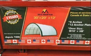 20x30x12  -ROUND ROOF- GM Canvas Tension Fabric Tarp Storage Building