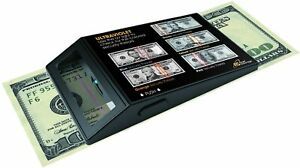detector de billetes falsos porttil UV verificar dinero CON gua referencia