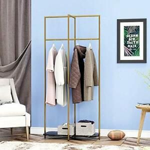 HOMEFORT Garment Rack Gold Metal Clothing Rack Modern Boutique Display Rack w...