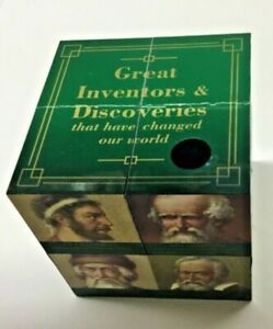 Great Inventors &amp; Discoveries Folding Picture Cube 2.75&#034;x2.75&#034; Purple Peach Ltd