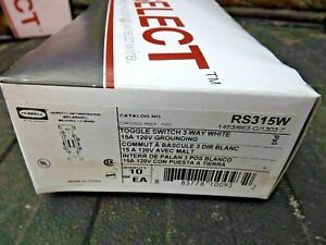 Box of 80 White 3 way toggle switches Hubbell RS315W