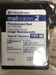 Ptney Bowes Mailstation 2 Fluorescent Red Ink 797-M NEW SEALED IN PKG