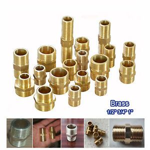 Brass Hex Nipple BSP Male To Male Reducing / Equal Pipe Fitting In Various Sizes