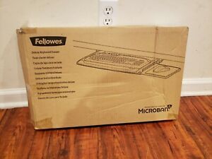 New Open Fellowes CRC 80312 Deluxe Keyboard Drawer With Soft Touch Wrist Rest