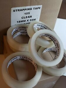 Strapping Tape clear 18mm  55m , 3/4&#034; wide . 56 ROLLS