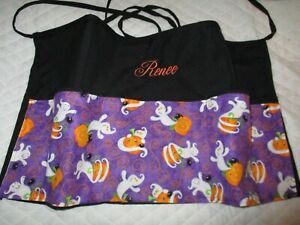 Server Waitress Apron Ghost Pumpkin Halloween Teacher Name FREE Lady Pizazz