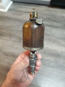 LARGE RARE VINTAGE GITS BRASS OILER HIT MISS ENGINE W/6 SIDE 2.5&#034; GLASS GLOBE