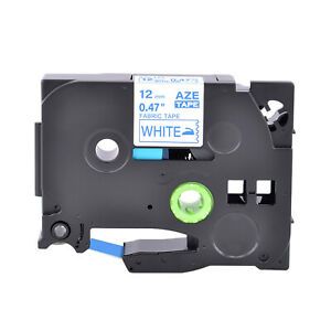 1PK Fits Brother P-Touch TZ-FA3 TZe-FA3 Blue on White Fabric Label Tape 12MM