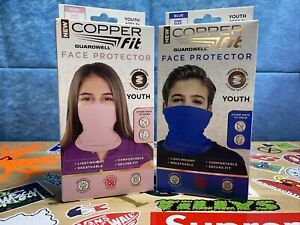 Copper Fit Guardwell Face Protector Youth Mask set of 2 Blue &amp; Pink, New!