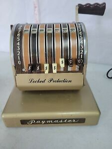 Vintage Antique Paymaster Series X-550 Check Writer Locked Protection w/Cover