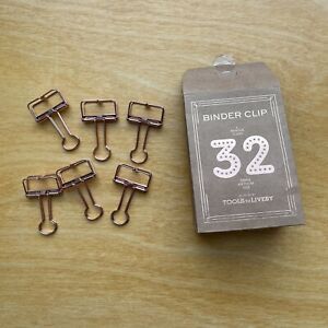 Tools to Liveby Metal Binder Clips - 32mm Medium Bronze 6 Count
