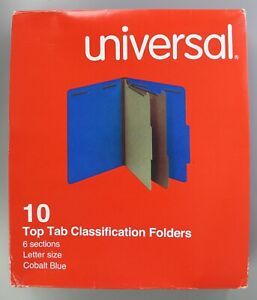 Universal 10 Top Tab Classification Folders Cobalt Blue 10-019/3 [GS E5]