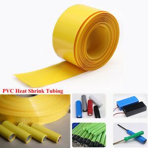 Yellow PVC Heat Shrink Tubing RC Battery/Cable/Wire Wraps Sleeve Width 9mm-180mm
