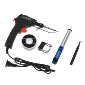60W Manual Solder  Set Soldering  Handheld Solder Iron Kits US Plug, Black