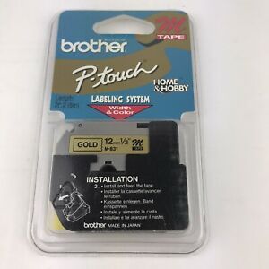 Brother M Tape P-Touch Label Tape 1/2&#034; Gold (12mm) Ptouch M-831 Genuine