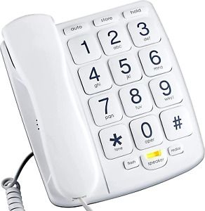 Big Button Phone for Elderly Seniors Landline Corded Phone with Speakerphone