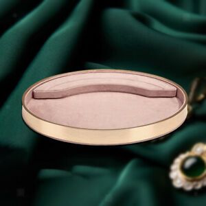 Oval Jewelry Tray Velvet Storage Necklace Watch Holder Show Case for pink