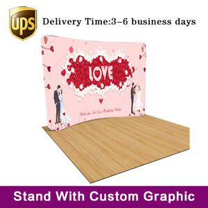 10ft curved wedding party decorate display back wall booth with Custom graphic