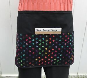 Black 3 pocket Dog Paw waitress waist Half apron  Server resturants Classyaprons