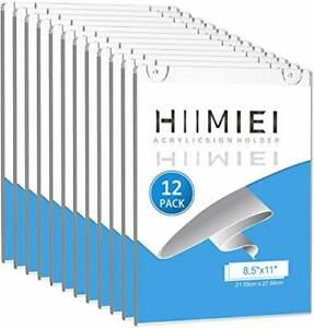 HIIMIEI 12 Pack Acrylic Wall Sign Holder 8.5x11 Vertical Clear Plastic Pictur...