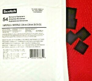 SCOTCH 1&#034;x 1&#034; 2-10 lbs. Extreme Black Fasteners 54 qty. Two Pack