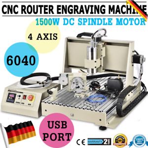 4 Axis 1500W VFD USB CNC 6040T Router Drill Engraving Desktop DIY Cutter Machine
