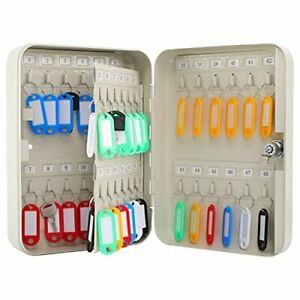 Key Cabinet Wall Mount, Locking Key Organizer, Key Lock Box ,10&#034;x7&#034;x3&#034; White