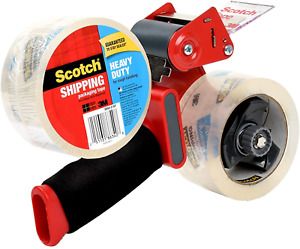 Scotch Heavy Duty Packaging Tape 1.88&#034; X 54.6 Yds 2 Rolls W/Dispenser (3850-2ST)