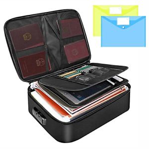 File Organizer Bag, Important Document Organizer with 2PCS Clear Document Bag