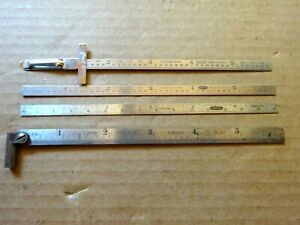 Lot (4) Machinist Scales, Ruler Rulers, Scale, General, Craftsman, Gulco Western