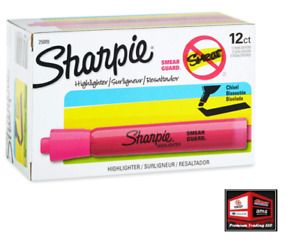 New, Sharpie 25009 Tank Highlighters, Chisel Tip, Fluorescent Pink, 144 Count