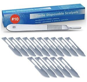MedHelp 15 Pack Surgical Blades 10 and Stainless Steel Scalpel Handle, Size 1...