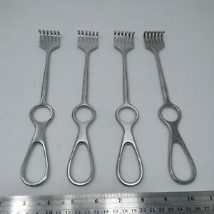 Lot of 4: Jarit 200-283 Volkman retractor, 8 1/2&#034;, 6 Prongs, Blunt