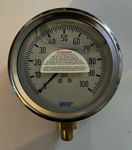 WIKA Pressure Gauge 9699125 100 psi 213.53 4&#034; 1/4&#034; NPT