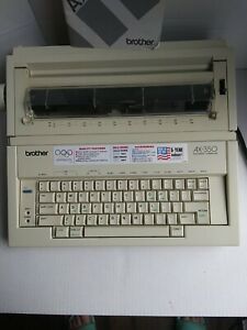 BROTHER Portable Electric Typewriter AX-350 Daisy Wheel-w/Cover (Tested Working)