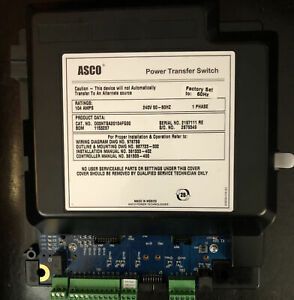New Asco Power Transfer Switch 1PH 104A 240V 60Hz, Electronics Only