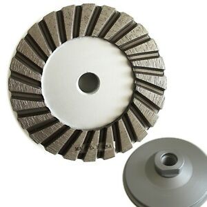 4&#034; Turbo Cup Wheel- 60/80 Medium Grit Diamond For Granite Hard Concrete Grinding