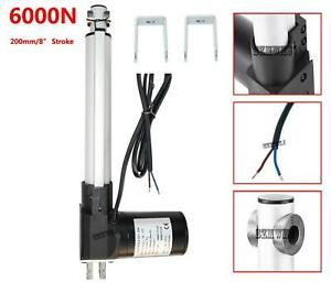 6000N DC 12V Electric Linear Actuator Motor 8’’ Stroke + Brackets