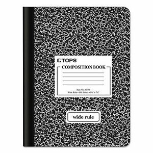 TOPS Marble Composition Book 7.5 x 9.75 Inches Wide Rule Paperback 100 Sheets...