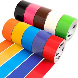 Craftzilla Rainbow Colored Duct Tape Bulk — 10 Bright Duct Tape Colors — 10 x 2