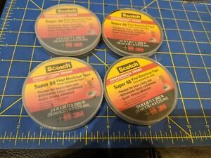 3m Scotch Super 88 Lot Of 4 Vinyl Electrical Tape 3/4 inch x 66&#039;, 4 rolls