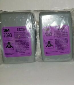 1 pair 3M 7093 P1OO NIOSH RESPIRATOR FILTER 2 piece  EXP 8/23