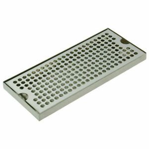 12&#034; x 5&#034; Stainless Steel 304 Surface Mount Beer Drip Tray (No Drain) Home Kit