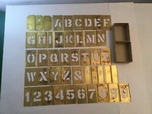Vintage GENERAL Stencil Set, 1 1/2 Inch Brass Complete Alphabet Set &amp; Numbers