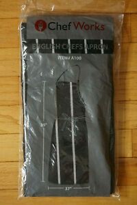 Chef Works English Apron Black with Chalk Stripe A100 Brand New